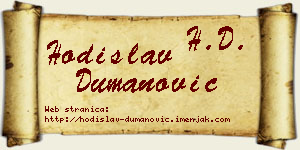 Hodislav Dumanović vizit kartica